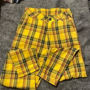 Yellow Plaid Pants XS